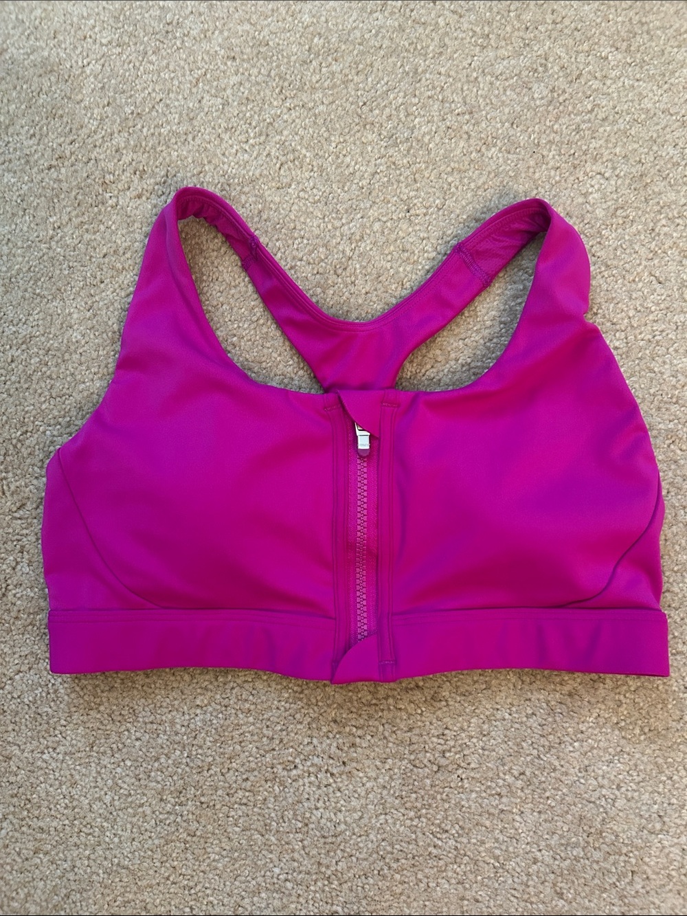 Athleta Front-Zip Sports Bra - Fuchsia Pink